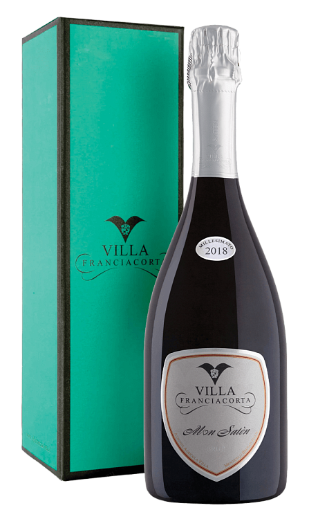 Игристое вино Mon Saten Franciacorta Villa, 2018 г. · в подарочной упаковке
