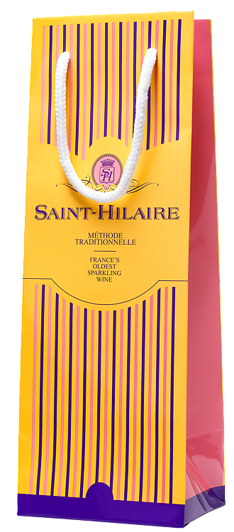 Подарочный пакет под 1 бутылку кремана или бланкета Saint-Hilaire