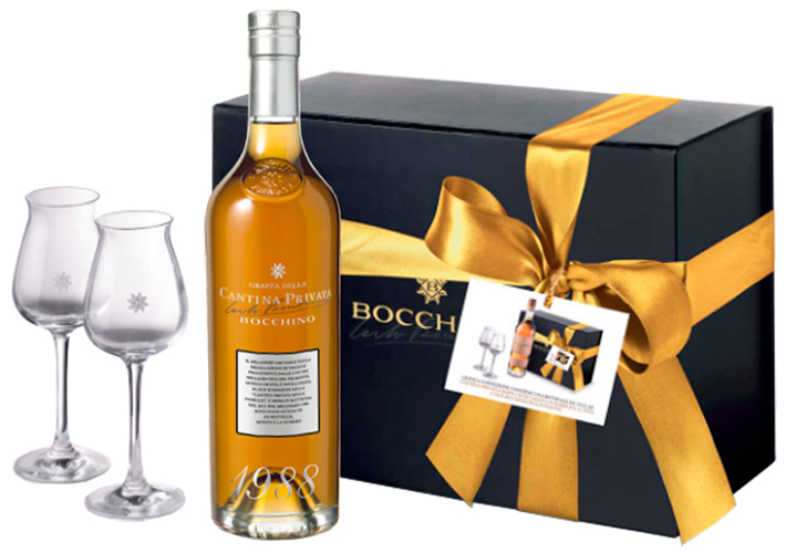 Граппа Cantina Privata Bocchino 1988 47,6% 0,7 л Gift Pack with 2 glasses