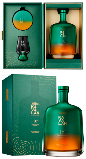 Виски Kavalan 15th Anniversary Vintage 2009 Ex-Bourbon Cask 50% 0,75 л (подарочный набор с 1 бокалом) · в подарочной упаковке