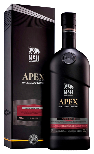 Виски M & H Apex Single Cask Peated Sherry Cask 57,9% 0,7 л · в подарочной упаковке