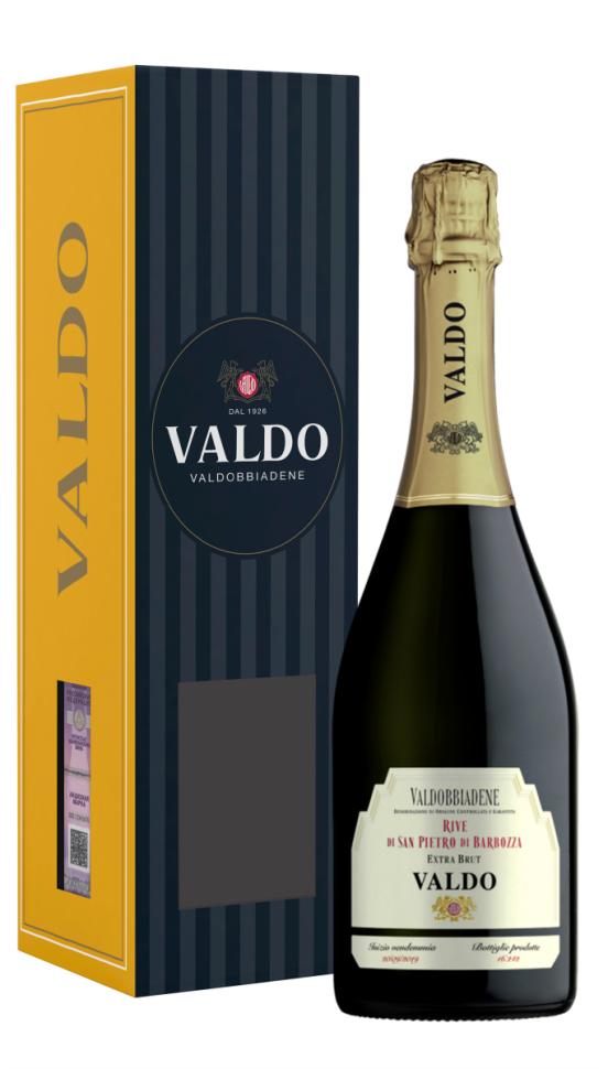 Игристое вино Valdo Rive di San Pietro di Barbozza Valdobbiadene DOCG Extra Brut белое экстра брют в подарочной упаковке