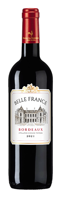 Вино Bordeaux Rouge Belle France, 2021 г.